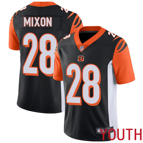 Cincinnati Bengals Limited Black Youth Joe Mixon Home Jersey NFL Footballl #28 Vapor Untouchable->youth nfl jersey->Youth Jersey